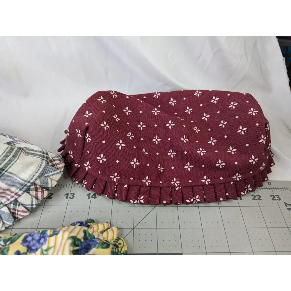 Longaberger‎ Fabric Basket Liner Lot of 3 Market Plaid Red Blue Flower Trellis